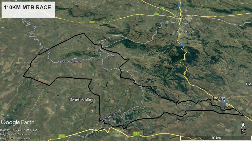 110km MTB Race Map Route