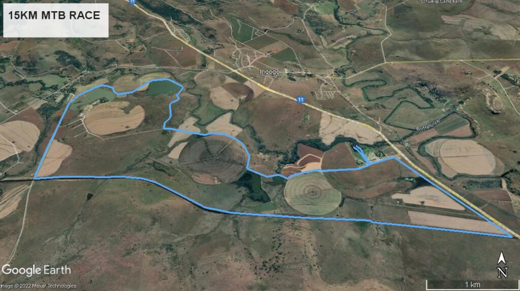 15km MTB Race Map Route