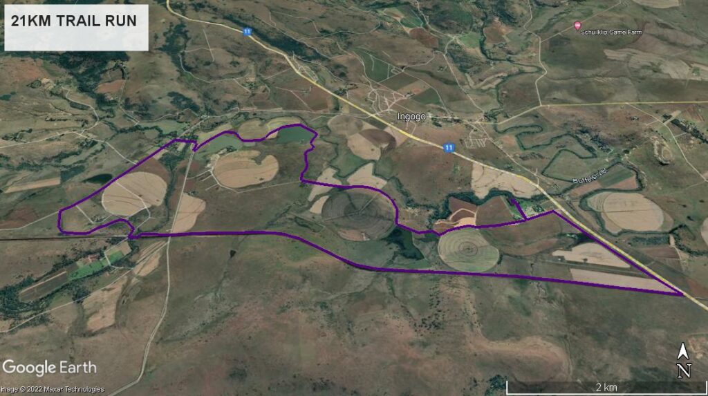 21km Trail Run Map Route