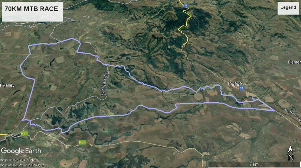 70km MTB Race Map Route